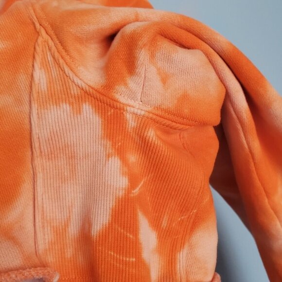 TNA Cozy Fleece Orange Tie Dye Boyfriend Crop Top Size 1 - Picture 4 of 11